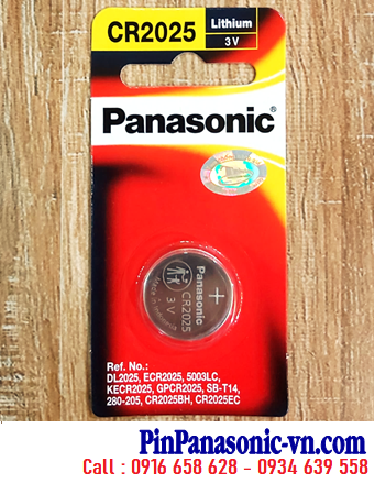 Panasonic CR2025PT/1B; Pin 3v lithium Panasonic CR2025PT/1B _Made in Indonesia (Loại Vỉ 1viên)